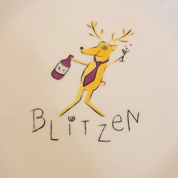 Pottery Barn Matching Reindeer Salad Plates/Dinner Plates/Bowls - 9 Pieces - Picture 4 of 8